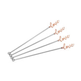 Jogo 4 Mexedores de Drink Love Zamac Rose Gold - Ela Decora